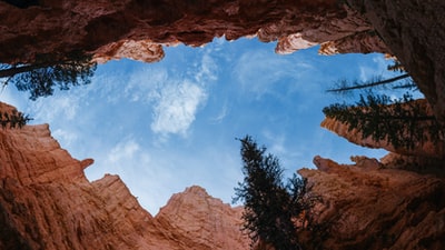 低角度摄影棕色洞穴